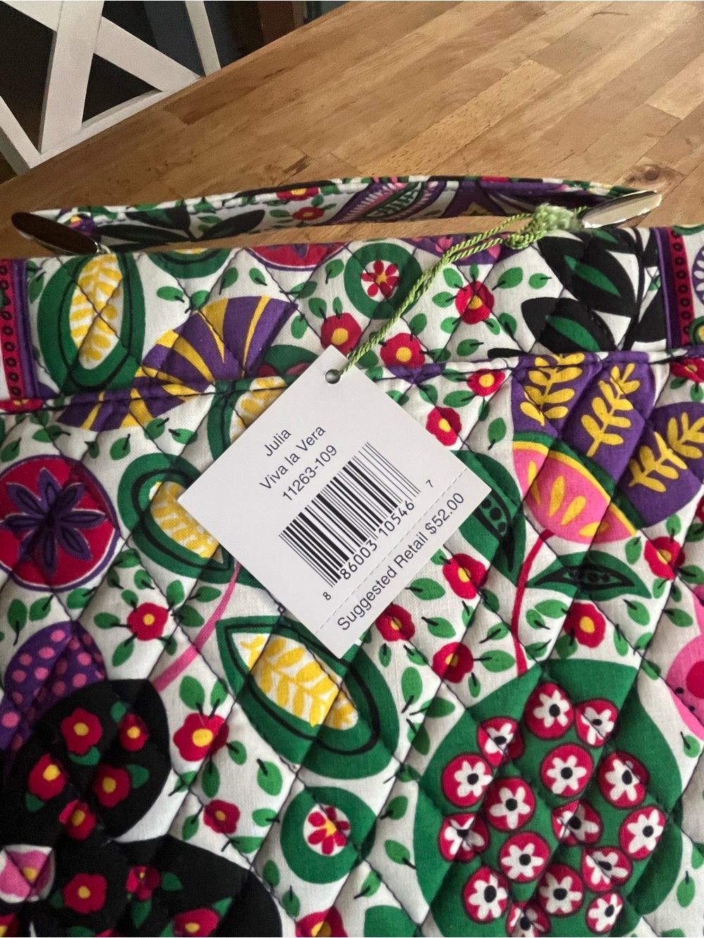 Quilted Floral Top-Handle Satchel in Multicolor - Picture 11 of 12